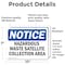 Signmission Hazardous Waste Satellite Collection Area OSHA Notice Sign, Vinyl Decal, 10in W x 7in L, 2PK OS-2PACK-NS-D-710-L-13343 - alternate 8